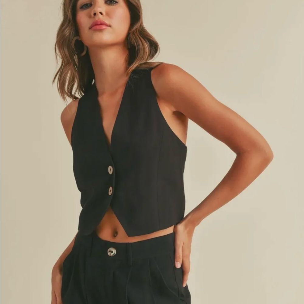 Miou Muse black tuxedo vest - Picture 1 of 1